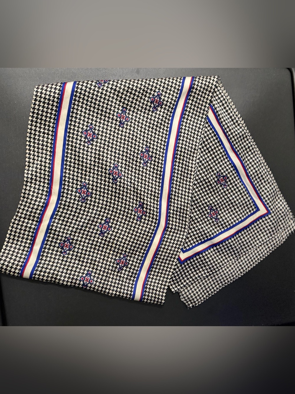 Ginnie Johansson Vintage Houndstooth Silk Scarf